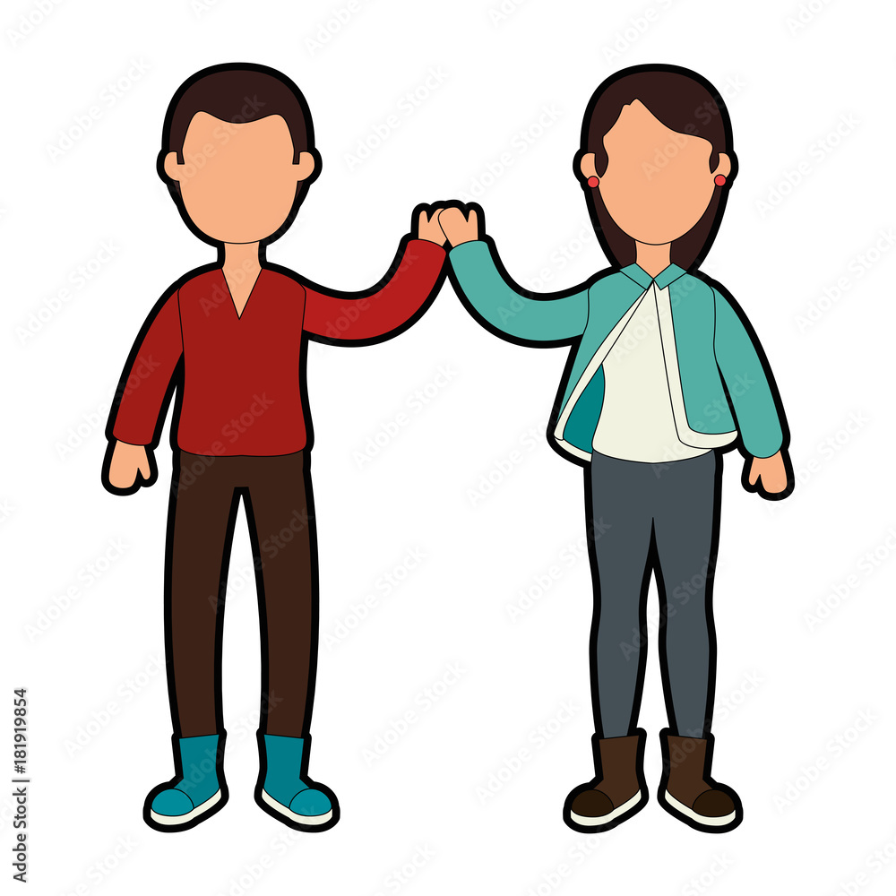couple with winter clothes vector illustration design couple with winter clothes vector illustration design