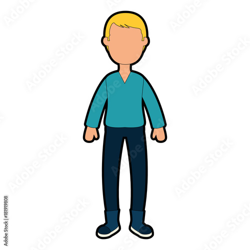 young man with winter clothes vector illustration design