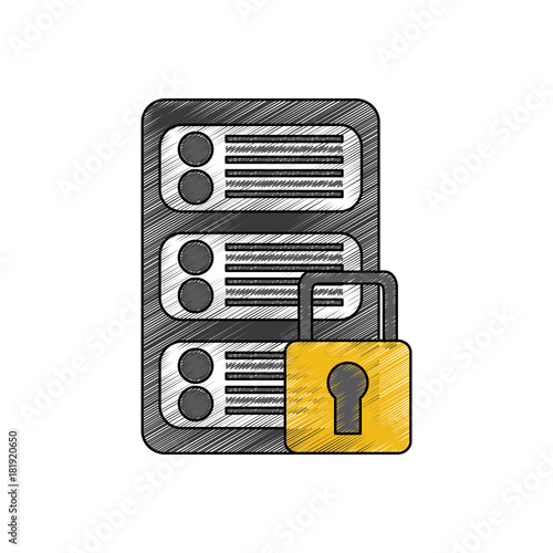 server security safety lock web hosting icon image vector illustration design 