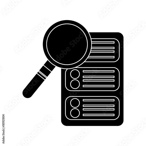 server search web hosting icon image vector illustration design  black and white