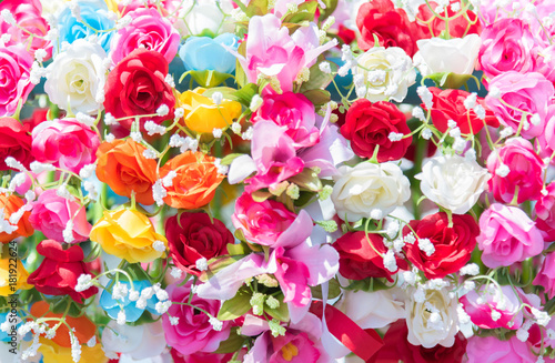 Fototapeta Naklejka Na Ścianę i Meble -  Beautiful bunch of flowers. Colorful flowers for wedding and congratulation events