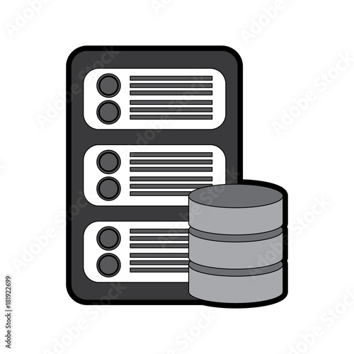 server with database web hosting icon image vector illustration design 