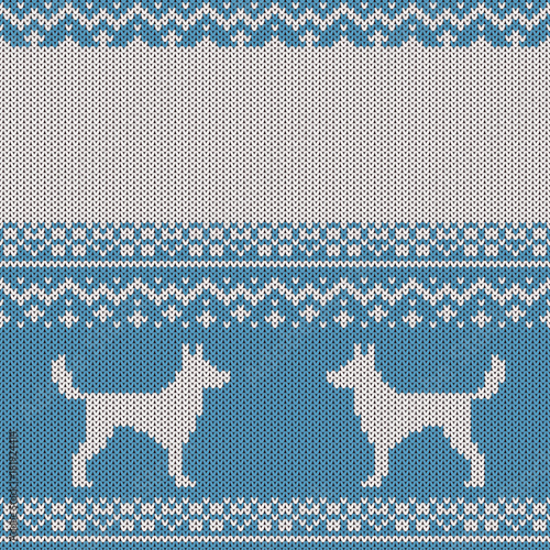 Abstract knitted seamless pattern background. Knit texture for design new year card, christmas invitation, holiday wrapping paper, winter vacation travel and ski resort advertising etc.