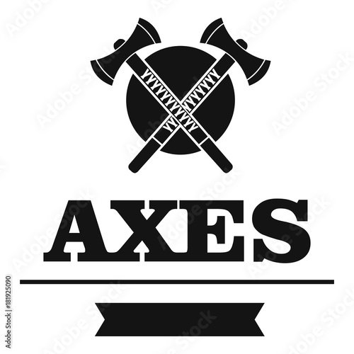 Military axe logo, simple black style