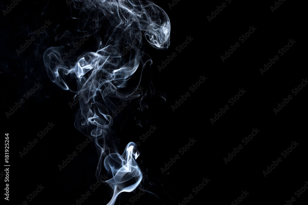 Abstract, white smoke isolated on black background. Isolate Abstract, white smoke isolated on black background. Isolate