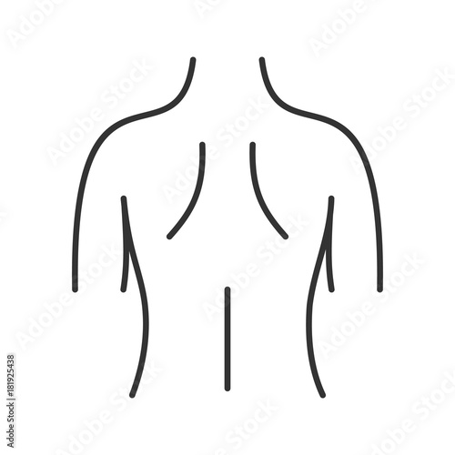 Woman's back linear icon