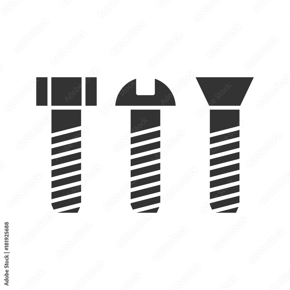 Metal bolts glyph icon Metal bolts glyph icon