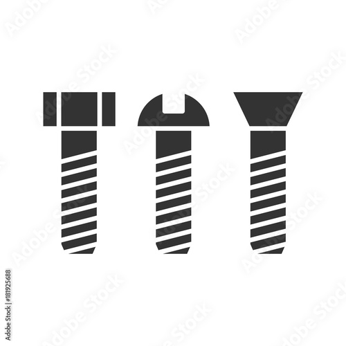 Metal bolts glyph icon
