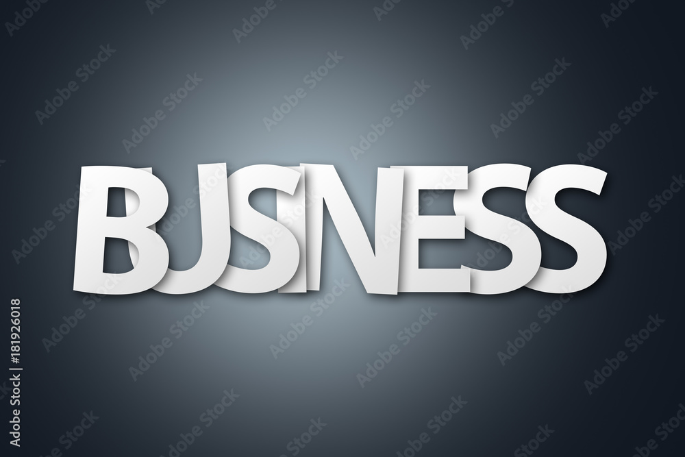 Word of Business Written with White Paper Letter