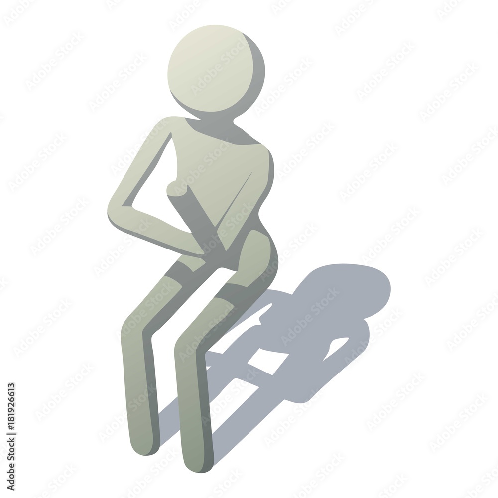 Stick man is pupil icon, isometric style Stick man is pupil icon, isometric style