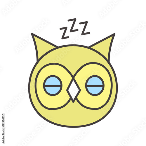 Sleeping owl color icon