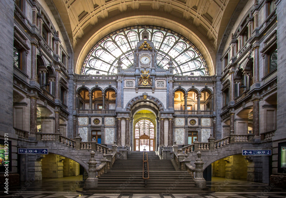 Railway station in Antwerpen Belgium.