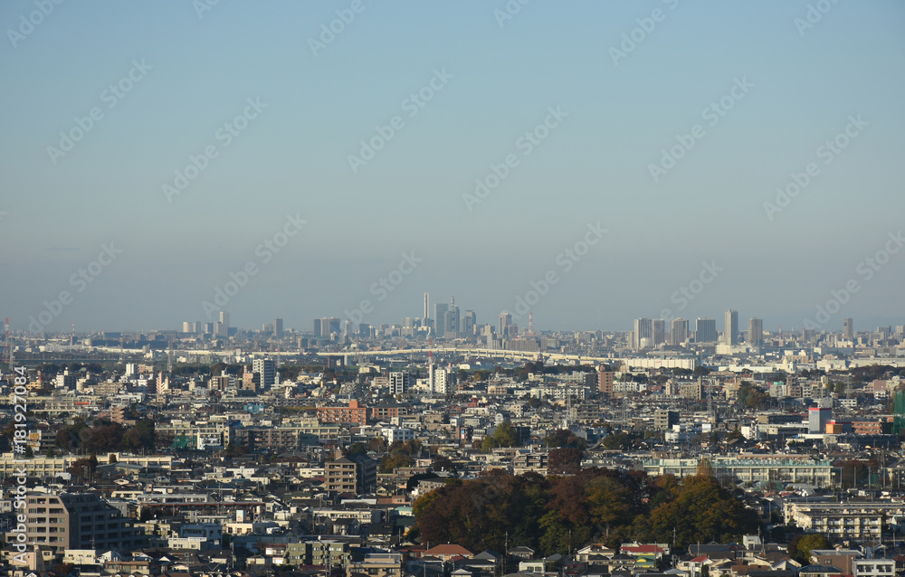 日本の東京都市景観「都心からさいたま新都心方面などを望む」