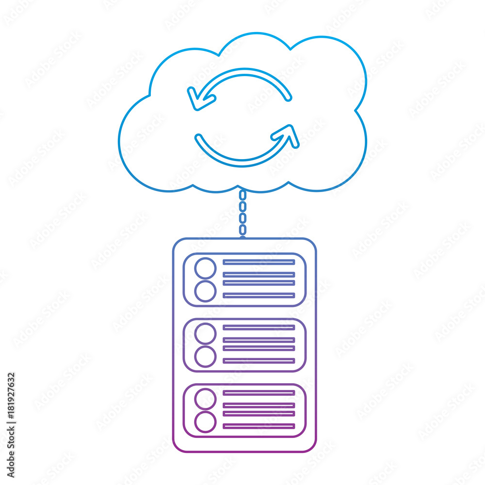 data base server cloud connection hosting info vector illustration data base server cloud connection hosting info vector illustration