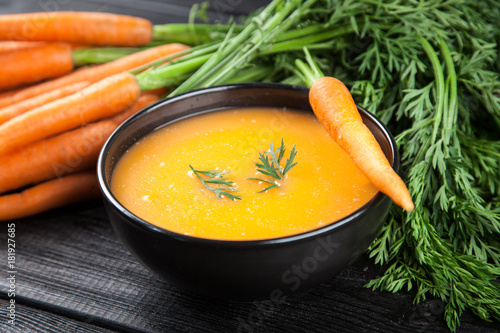 Carrot cream soup photo