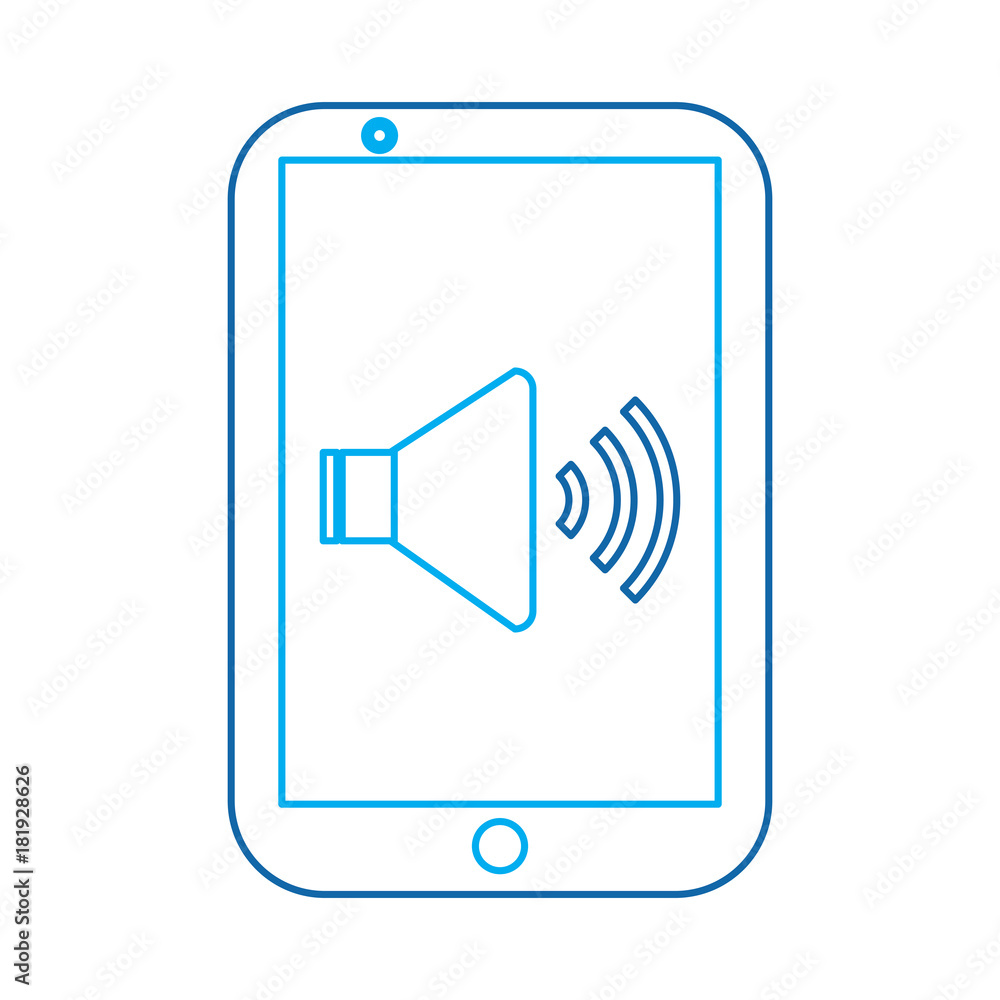smartphone with speaker on screen icon image vector illustration design blue line smartphone with speaker on screen icon image vector illustration design blue line