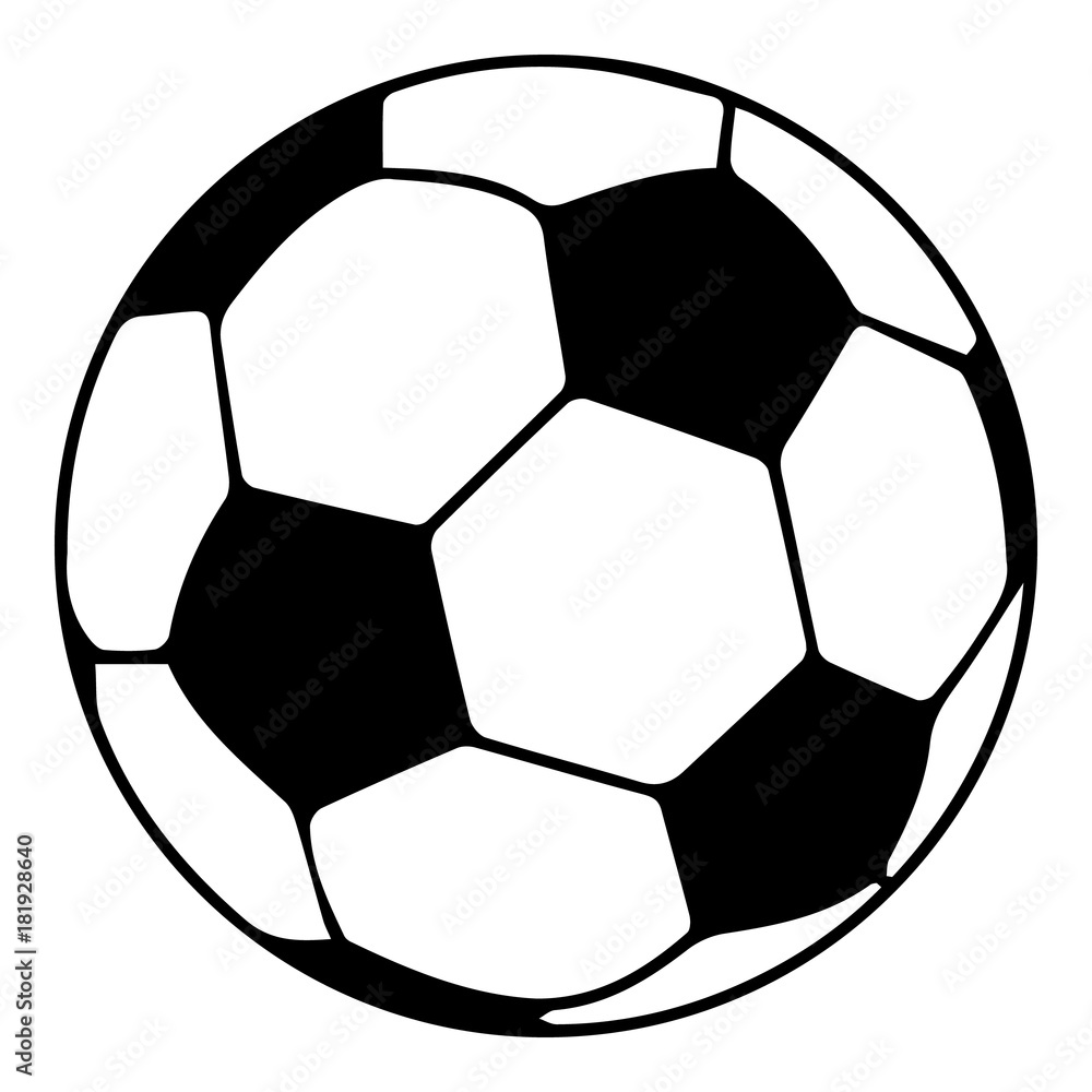 Soccer ball icon, simple black style - obrazy, fototapety, plakaty 