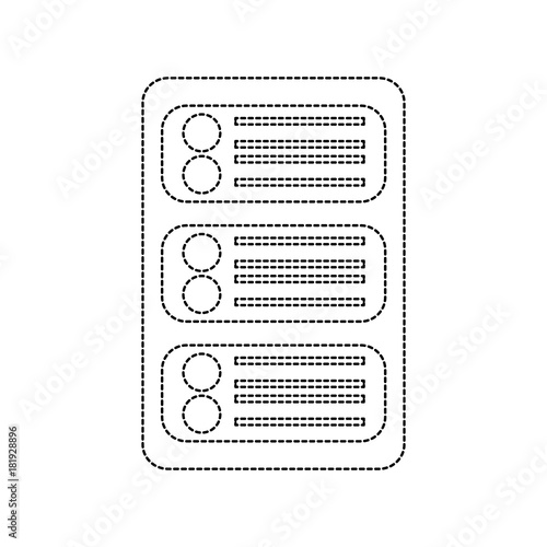 server web hosting icon image vector illustration design  black dotted line