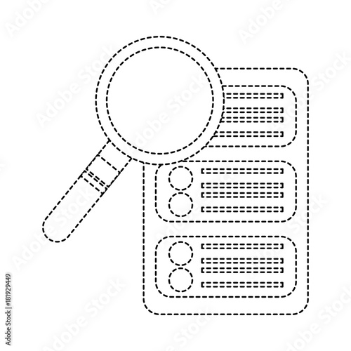 server search web hosting icon image vector illustration design  black dotted line