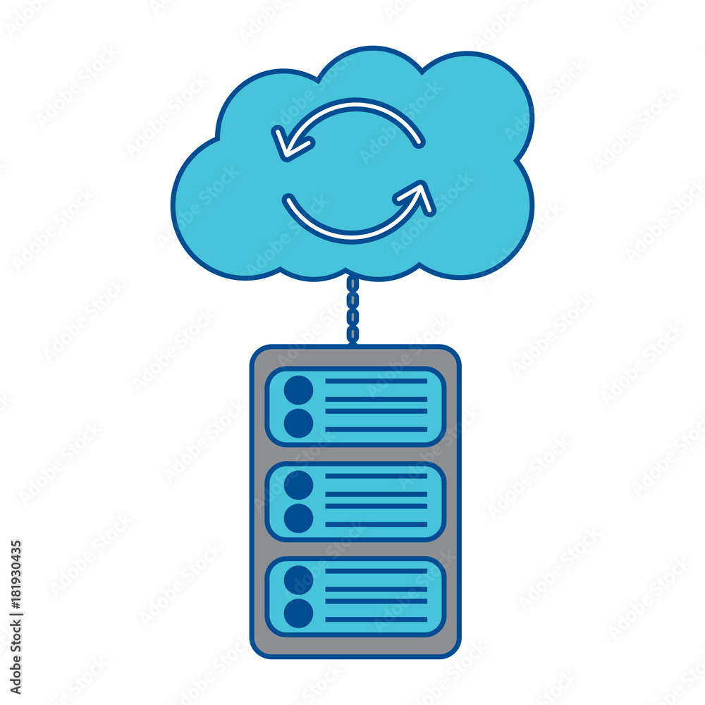data base server cloud connection hosting info vector illustration data base server cloud connection hosting info vector illustration
