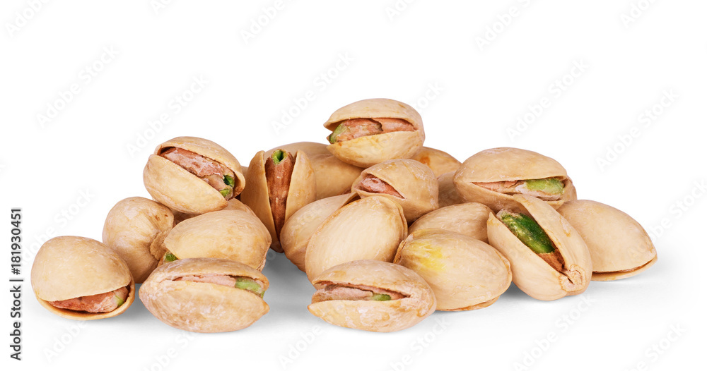 Pistachio nuts. Isolated on a white background. Pistachio nuts. Isolated on a white background.