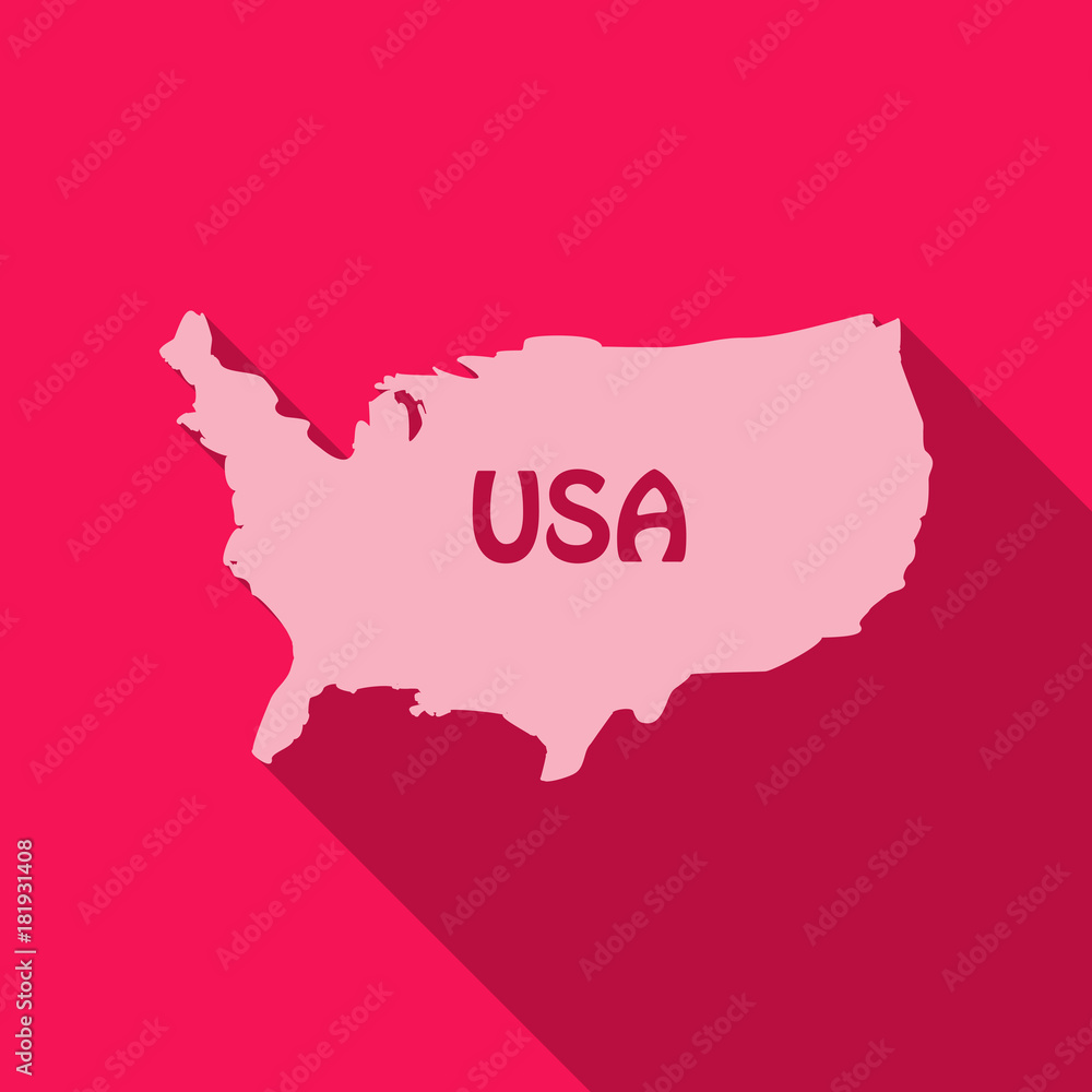 USA map in flat style with shadow USA map in flat style with shadow