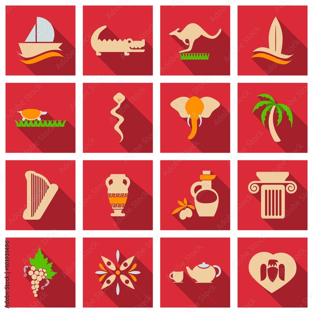Set of vector images on the theme of ancient Greece. They can be used as logo design elements, as illustration for travel agencies. Set of vector images on the theme of ancient Greece. They can be used as logo design elements, as illustration for travel agencies.