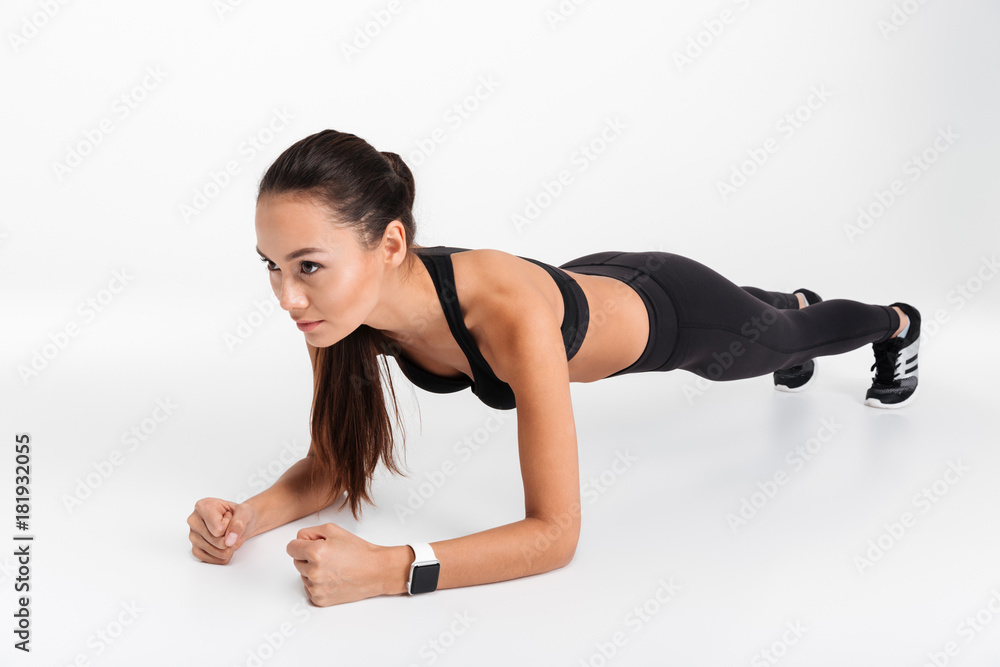 Portrait of a concentrated asian fitness woman Portrait of a concentrated asian fitness woman
