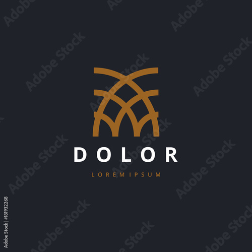 Abstract crown square logotype. Premium real estate finance idea sign. Universal linear emblem vector icon