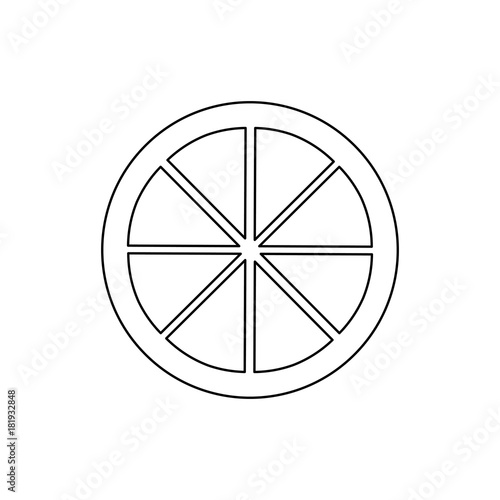 lime lemon orange  wedge icon image vector illustration design  black line