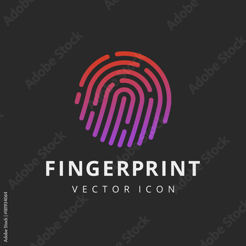 fingerprint logo. vector icon 