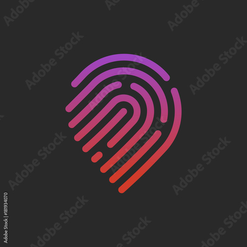 Pin icon with fingerprint patern