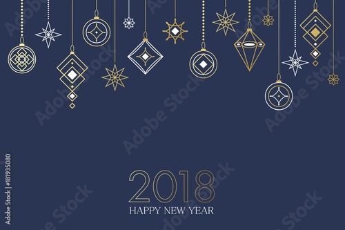 Christmas and New Year typographical background