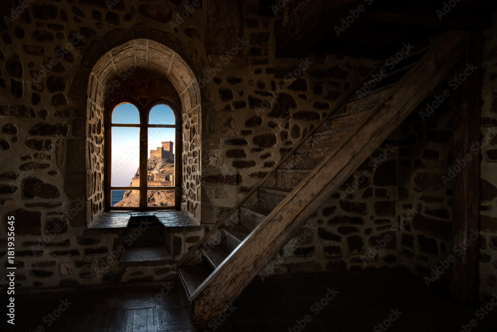 inside interior room in old castle