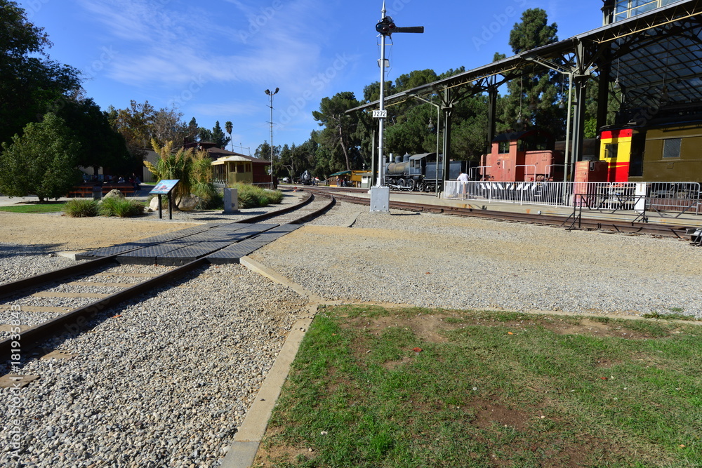 Obraz premium A vintage railway yard in America 