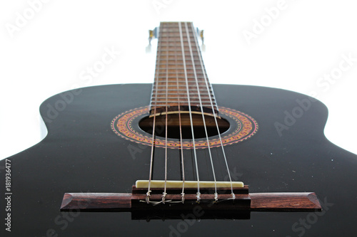 Guitar artsy POV background. Music illustration. Classic guitar