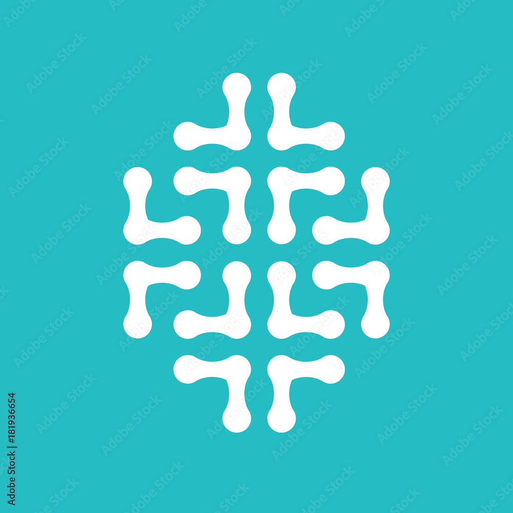 Fototapeta premium Abstract Brain Logo design vector template. Think idea concept. Brainstorm power thinking brain Logotype icon Logo.