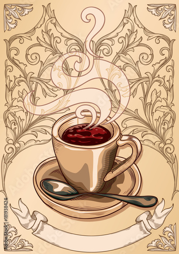 Cup of coffee decorative design
