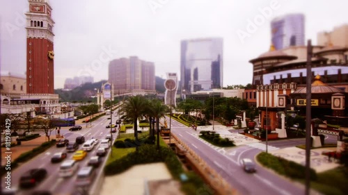 Miniature Tilt-shift effect  Cotai Strip (Casino District) in Macau  photo