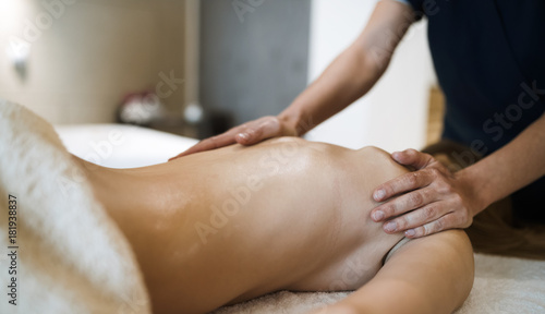 Stress relieving massage by therapist