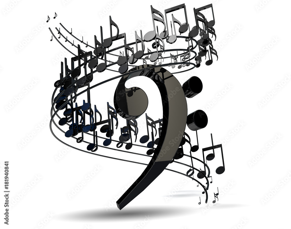Fondo musical  de Fa y ño musical,notas musicales  sobre fondo  y creación de música Stock Illustration | Adobe  Stock