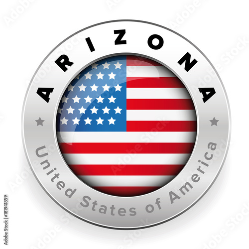 Arizona Usa flag badge button