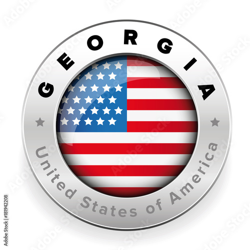 Georgia Usa flag badge button