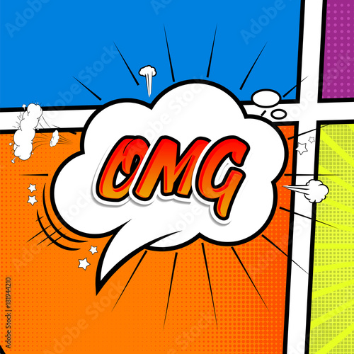 Comic collection colored sound chat text effects pop art vector style. 3d font.
