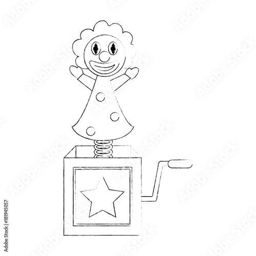 Funny suprise box joke icon vector illustration graphic design