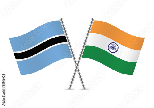Free Download Botswana and India flags.Vector illustration. - GFXLoad
