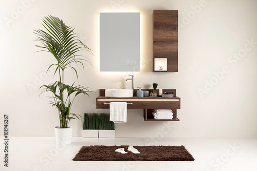 modern wall clean bathroom style and interior decorative design photo