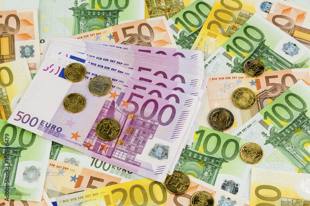 Obraz premium many different euro bills