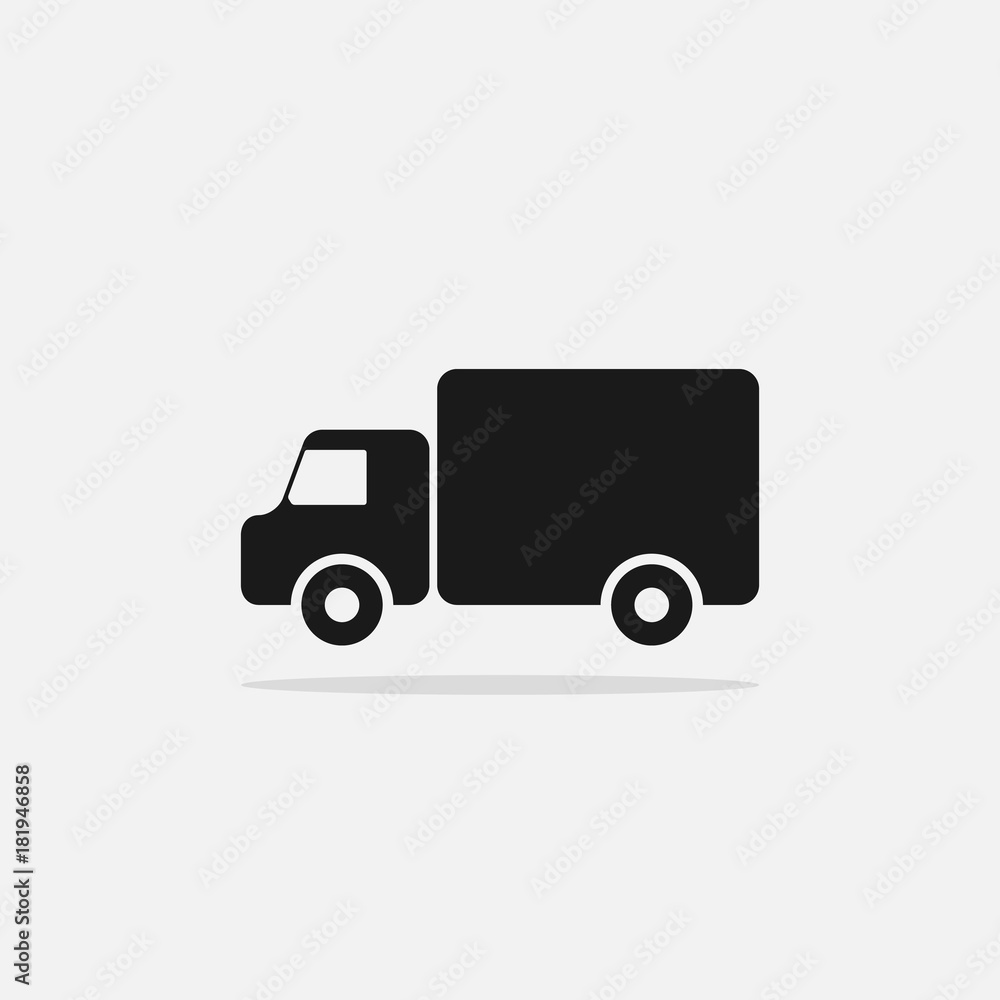 Simple truck icon illustration isolated on white background