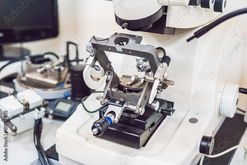 metallographic microscope used for metall's surface investigation photo
